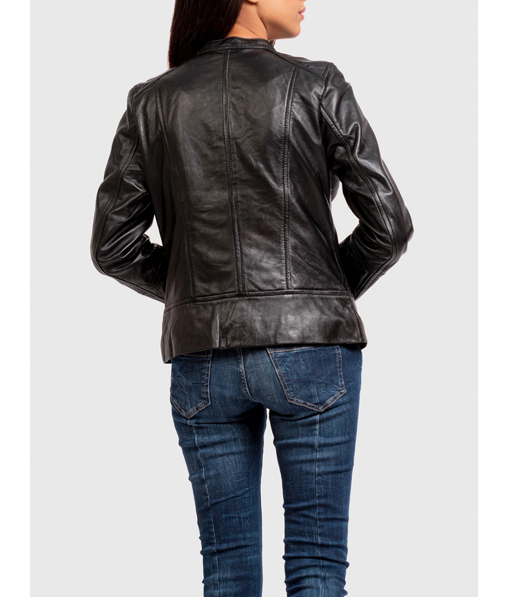 The Boreal Black Leather Women Jacket